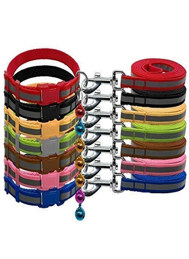 Pups&Pets Reflective Safety Nylon Pets 0.5" Collar Breakaway for Cat Dog Puppy Kitten with Bells -(Pack of 1) - Image 1